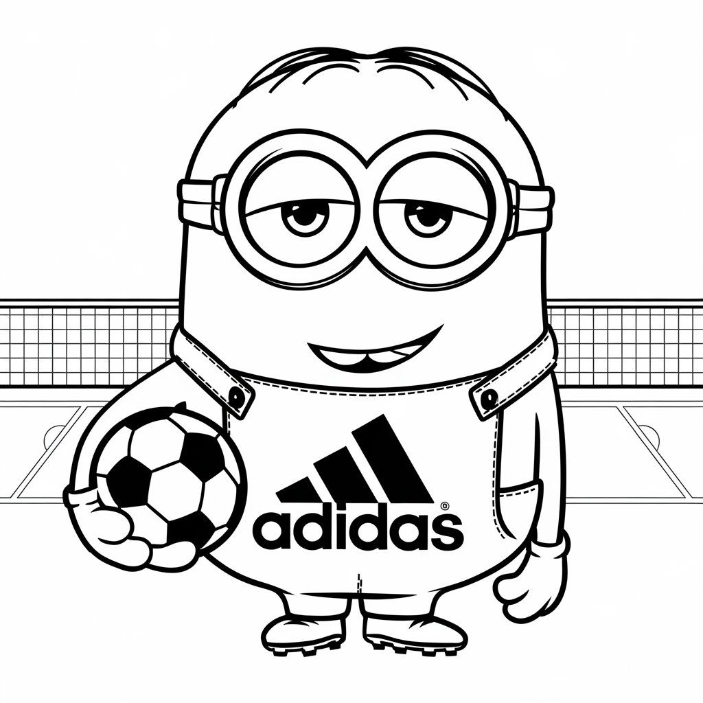 kleurplaat minions voetbal