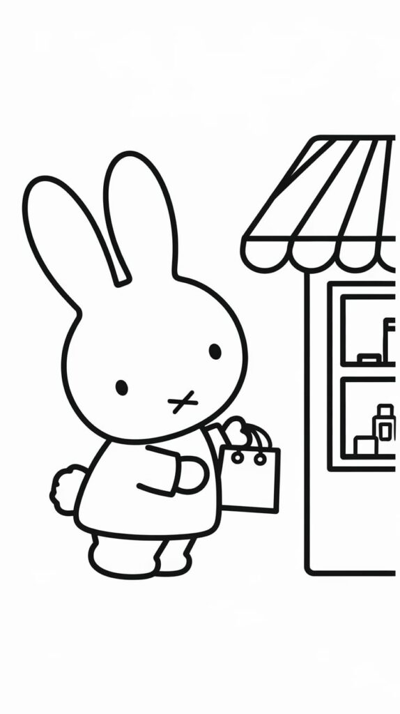 miffy cute coloring pages to printen