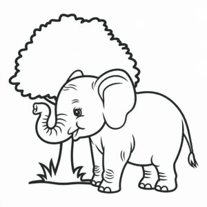 kleurplaat olifant