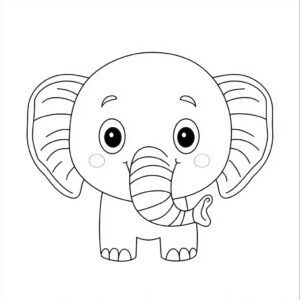 kleurplaat olifant baby