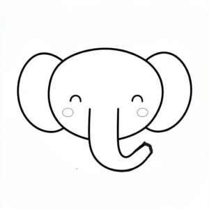 kleurplaat olifant hoofd