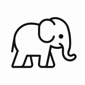 kleurplaat olifant schattig