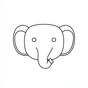 kleurplaat olifant simpel