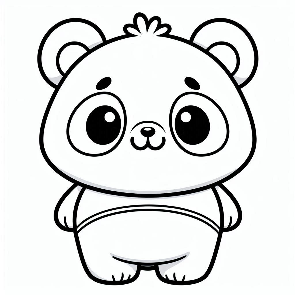 kleurplaat panda schattig