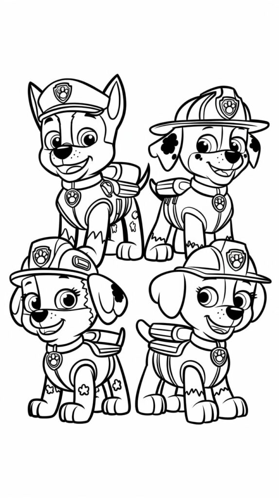 super cuccioli paw patrol mighty pups da colorare