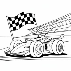 kleurplaat raceauto blueprint