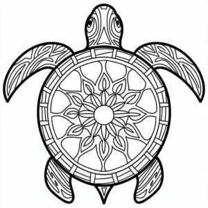 kleurplaat schildpad mandala