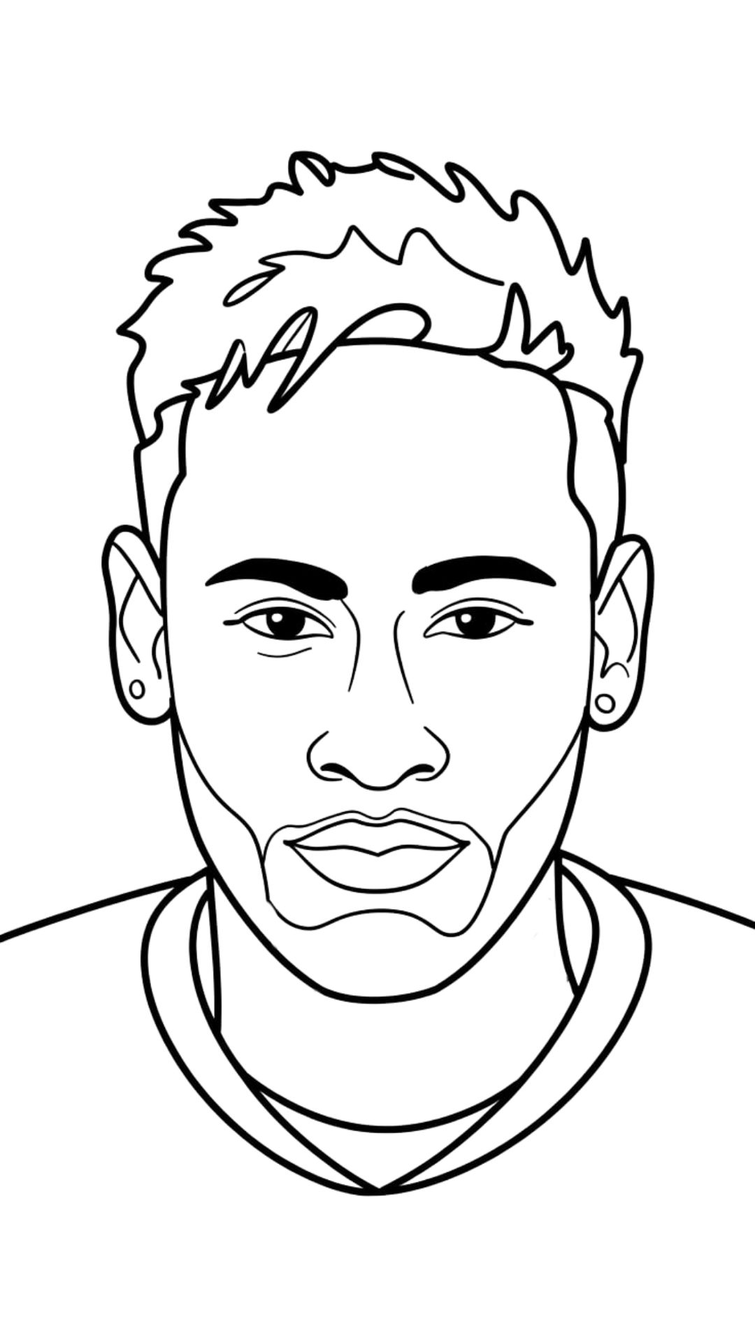 kleurplaat voetballer neymar