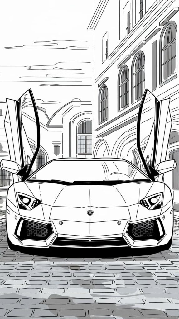 coloring pages of lamborghini cars