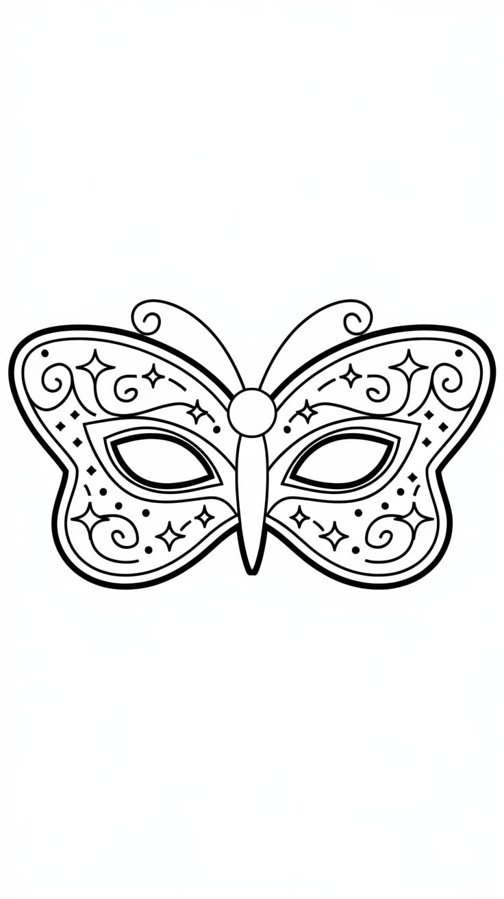 kleurplaten carnaval maskers