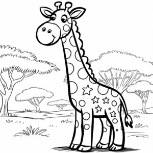 realistic giraffe coloring pages