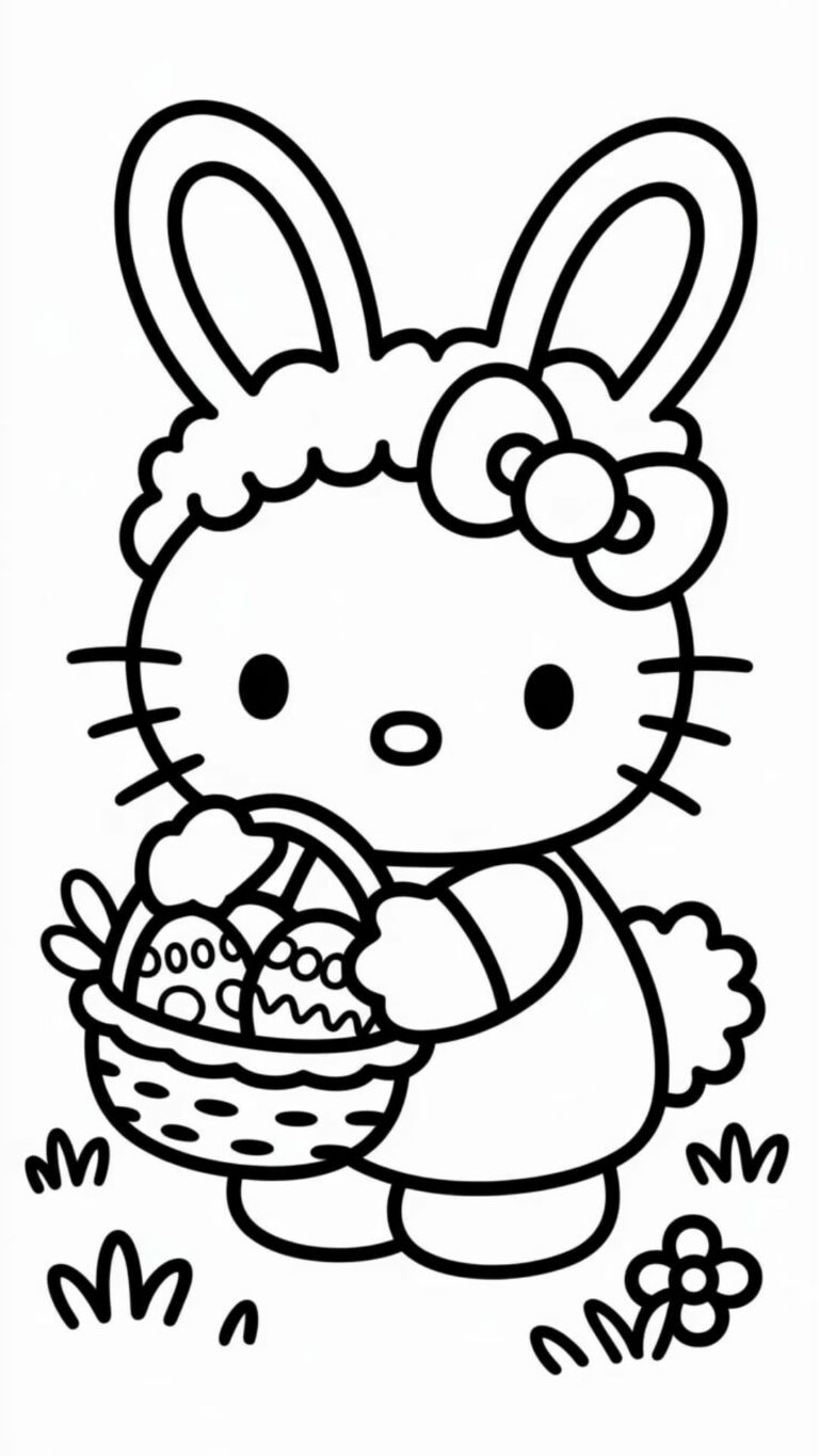 Hello kitty kleurplaat: 19 Gratis Leuke Kleurplaten om te Printen