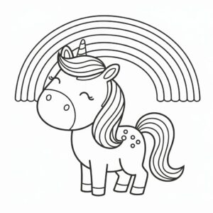 kleurplaten unicorn regenboog