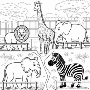 zoo animals color pages