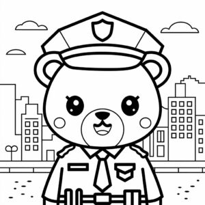 coloring page of police officer