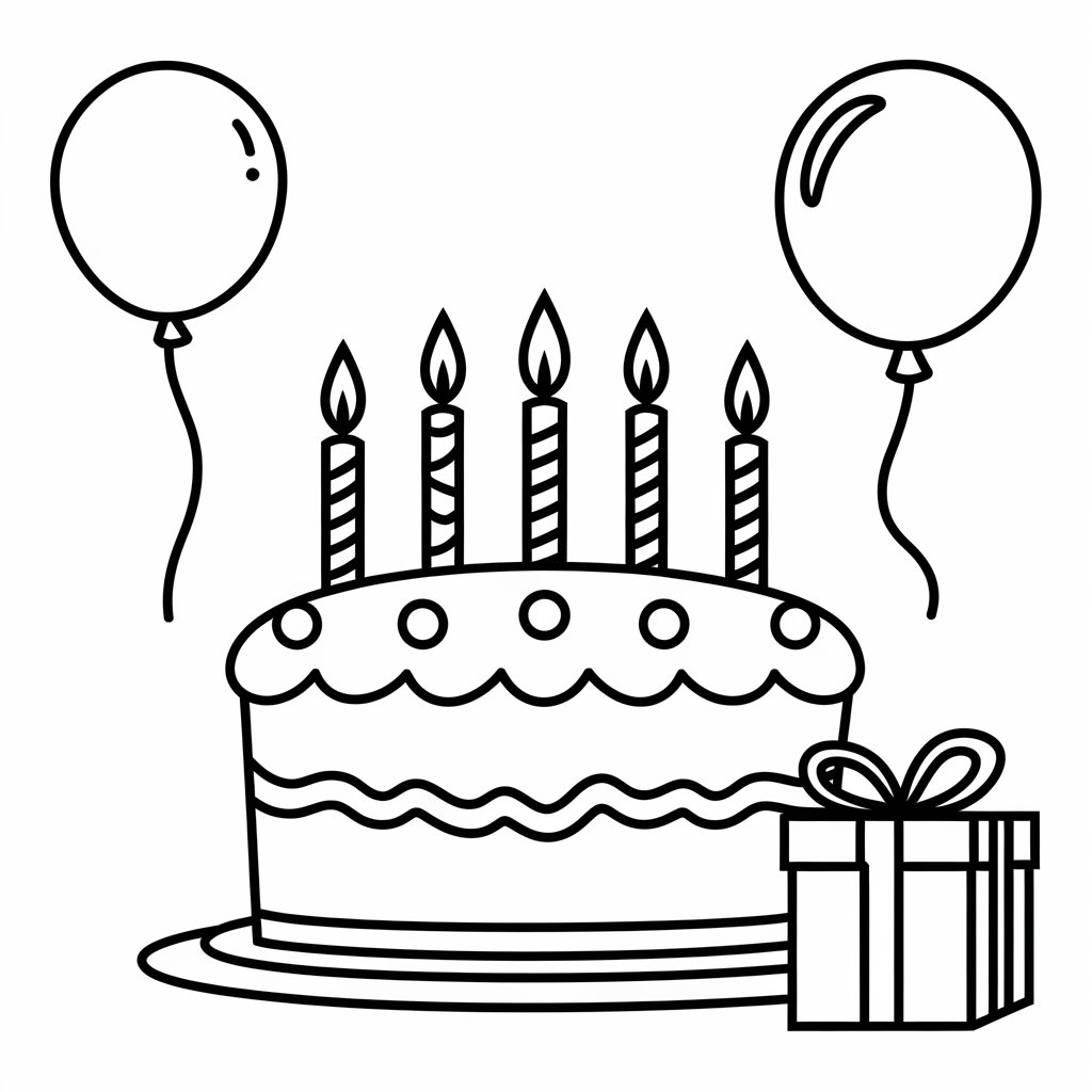 5 katlı doğum günü pastası boyama