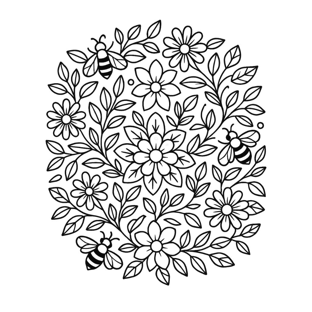 lente kleurplaat bloemen