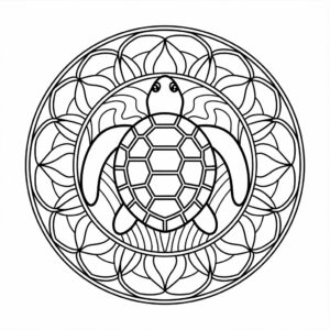 mandala kleurplaat schildpad