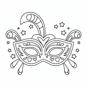 carnival mask coloring page