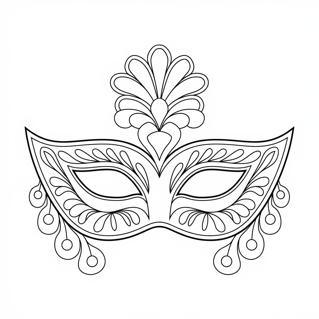 maskers carnaval kleurplaat