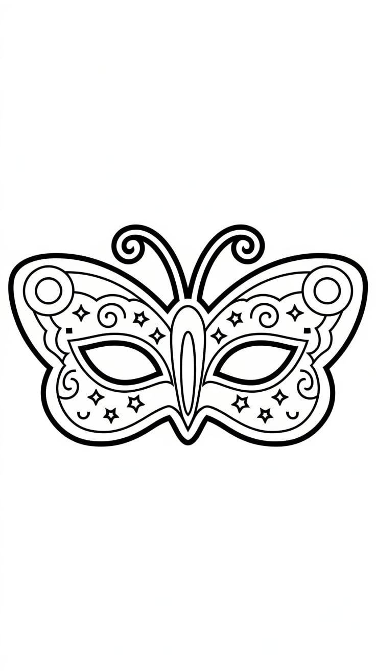 maskers carnaval kleurplaten