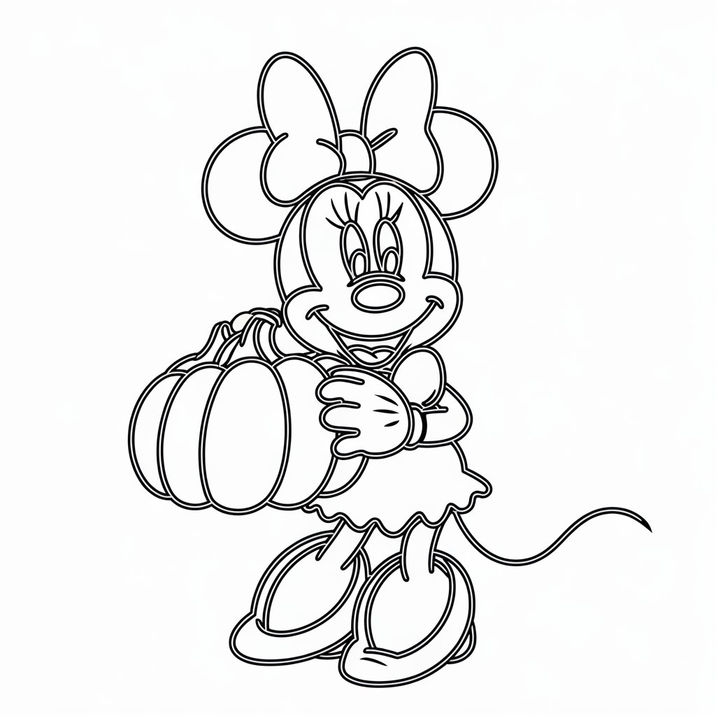 minnie mouse kleurplaat