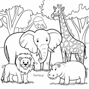 coloring pages of zoo animals