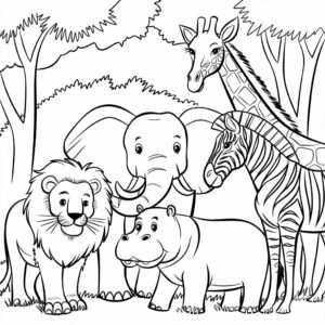 animals at the zoo coloring pages