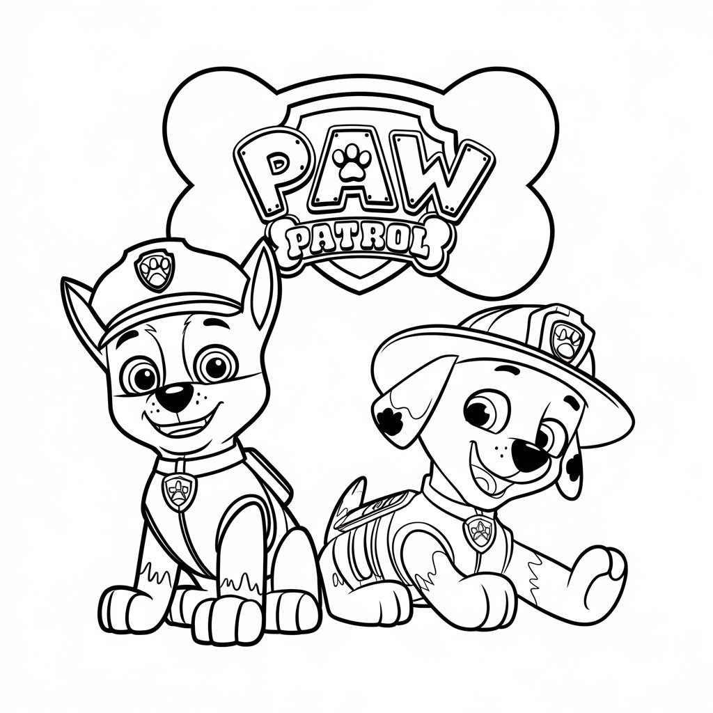 paw patrol kleurplaat verjaardag