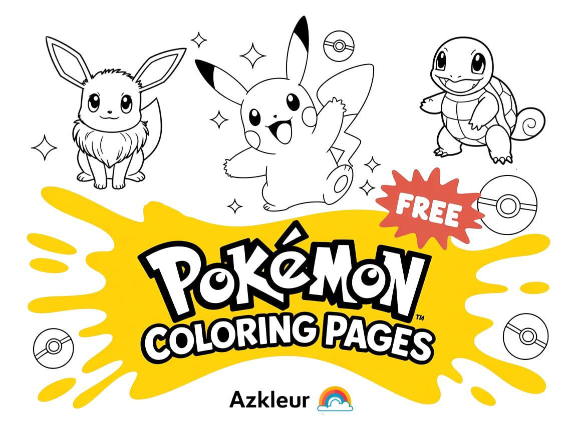 pokemon coloring page feature