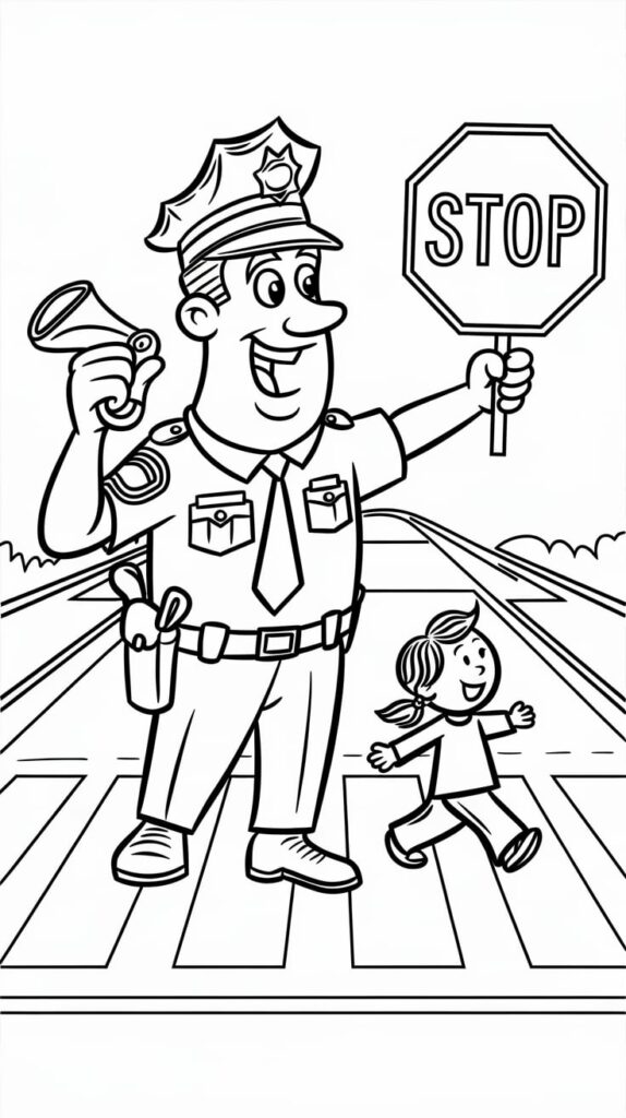 police officer coloring page