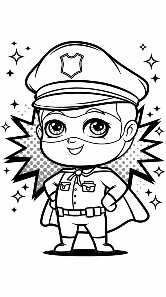 police badge coloring page