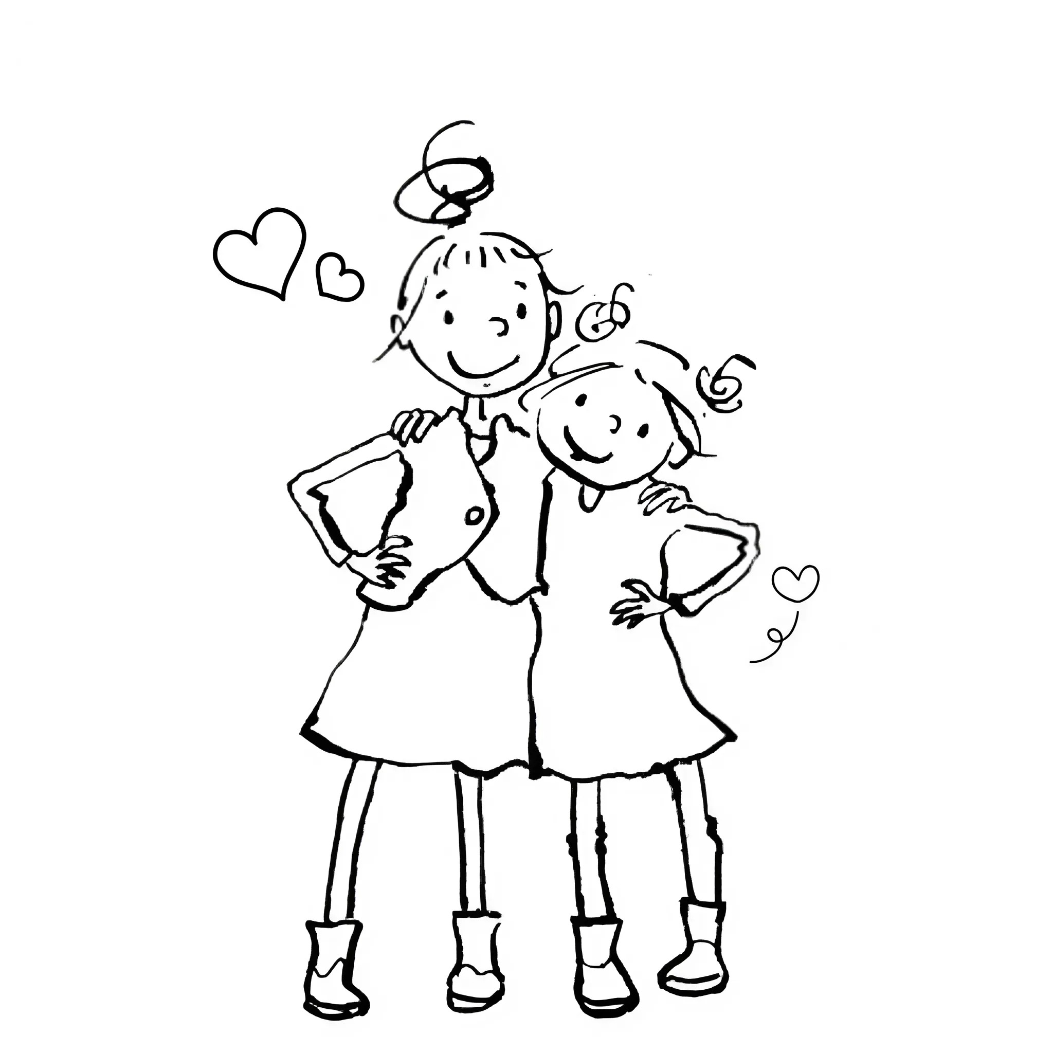 saar de zoete zusjes kleurplaat