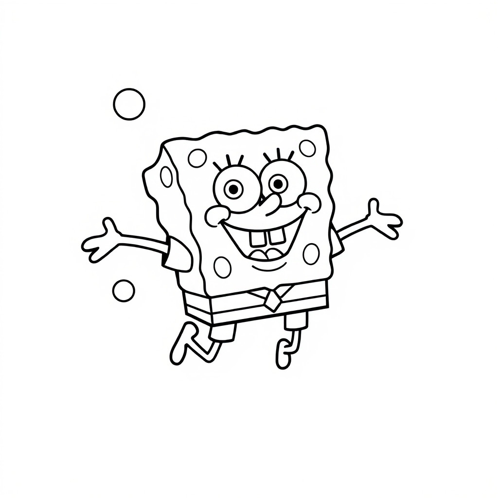 Gratis kleurplaat Spongebob