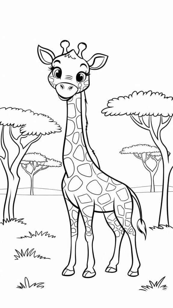 giraffe adult coloring pages