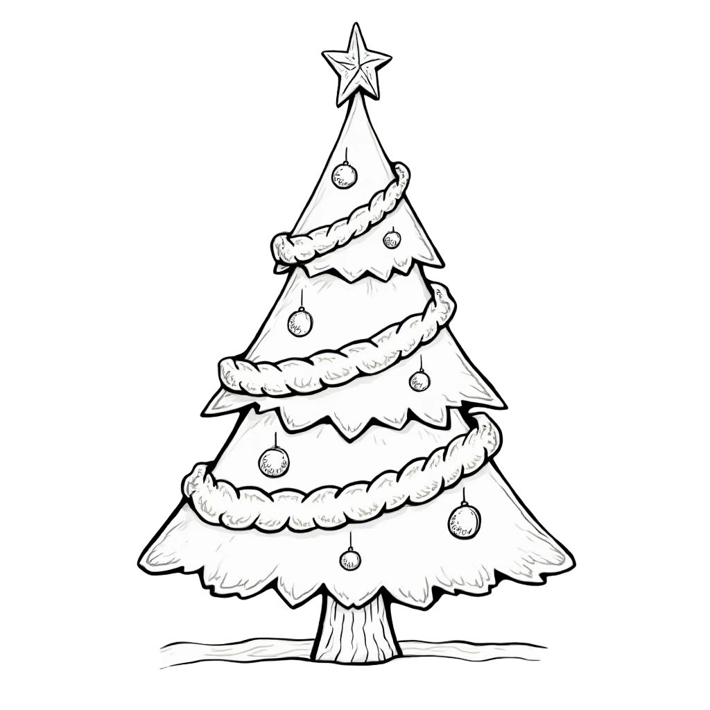 tekening kerstboom