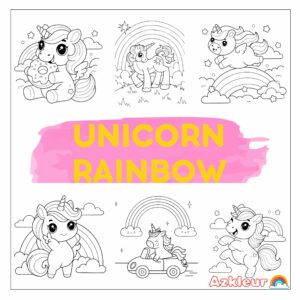 Ausmalbilder Einhorn Regenbogen