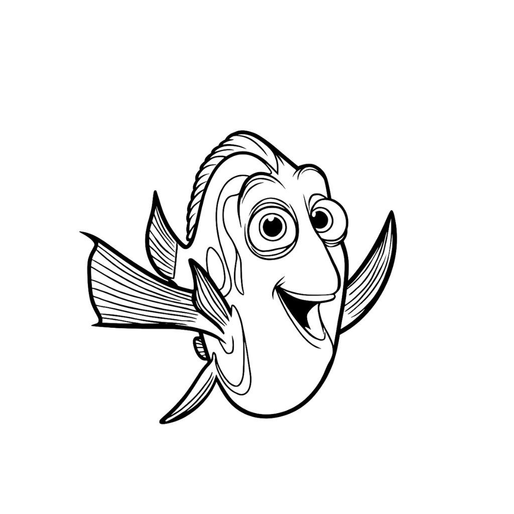 vis kleurplaat simple