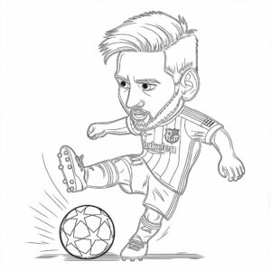 voetbal kleurplaat messi