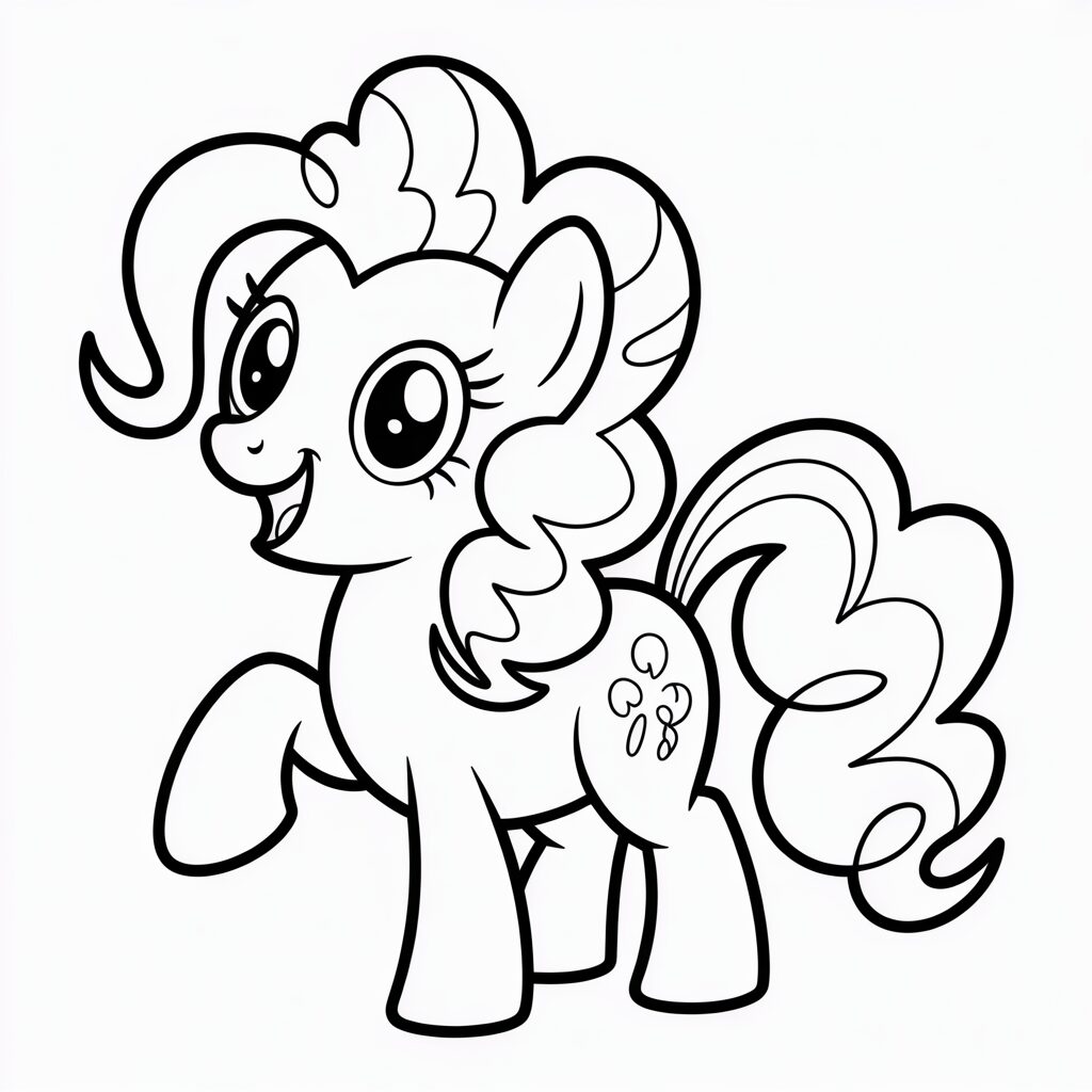 Blije Pinkie Pie kleurplaten