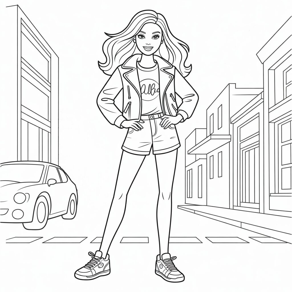 Coloriage Barbie tendance gratuit à imprimer