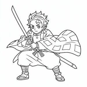 Demon Slayer kleurplaat PDF