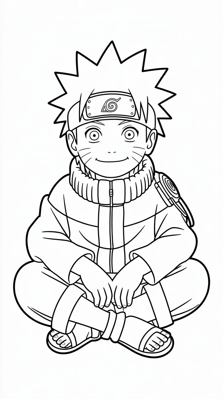 Eenvoudige Naruto kleurplaten free download