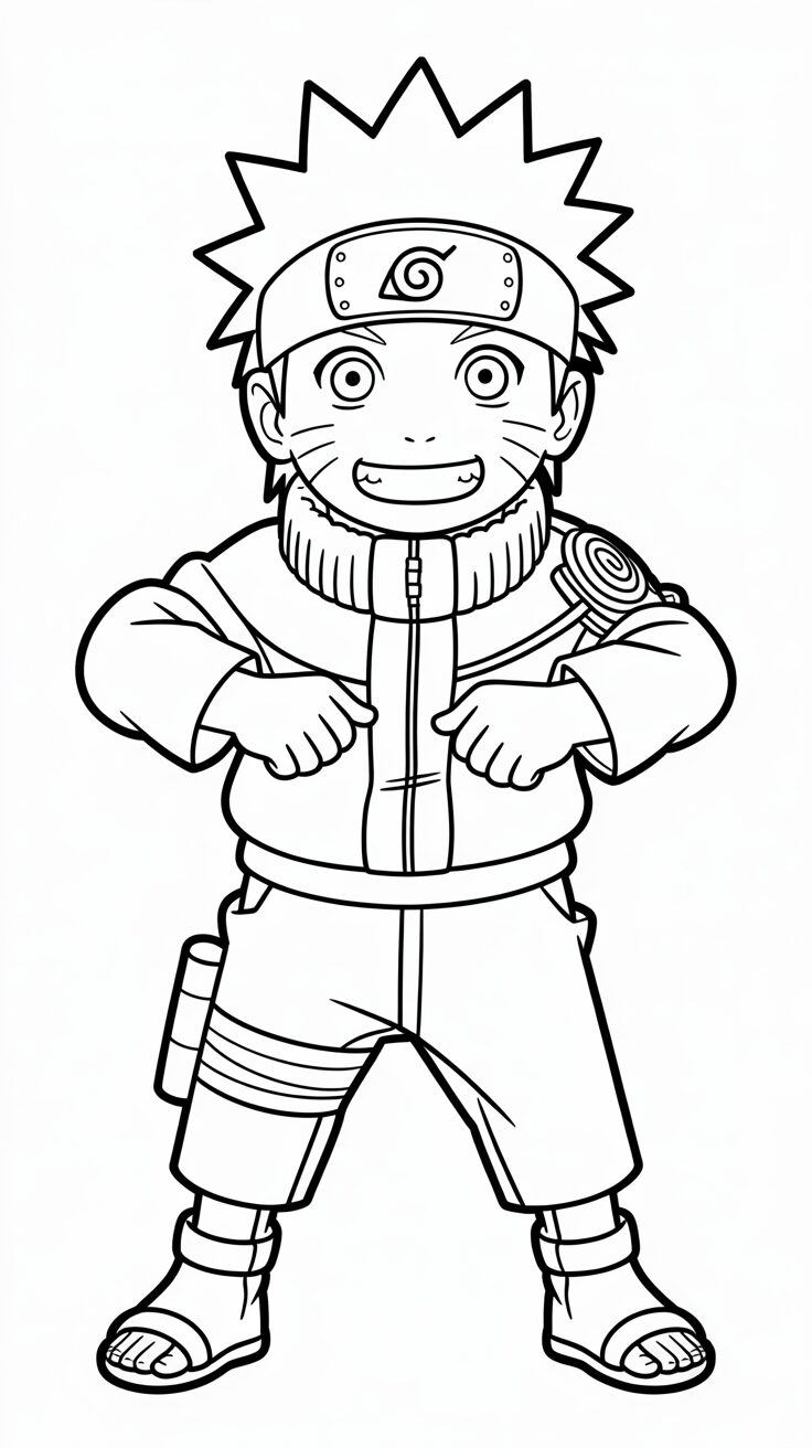 Eenvoudige Naruto kleurplaten gratis