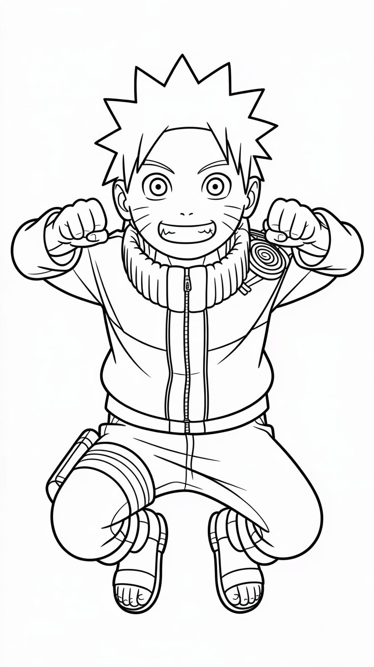 Eenvoudige Naruto kleurplaten printbaar