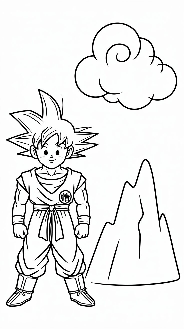 Gratis Goku die glimlacht kleurblad