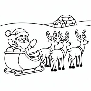 Inkleuren Kerstman met rendieren – nu gratis te downloaden