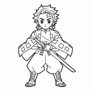 Kleurplaat Demon Slayer om te downloaden