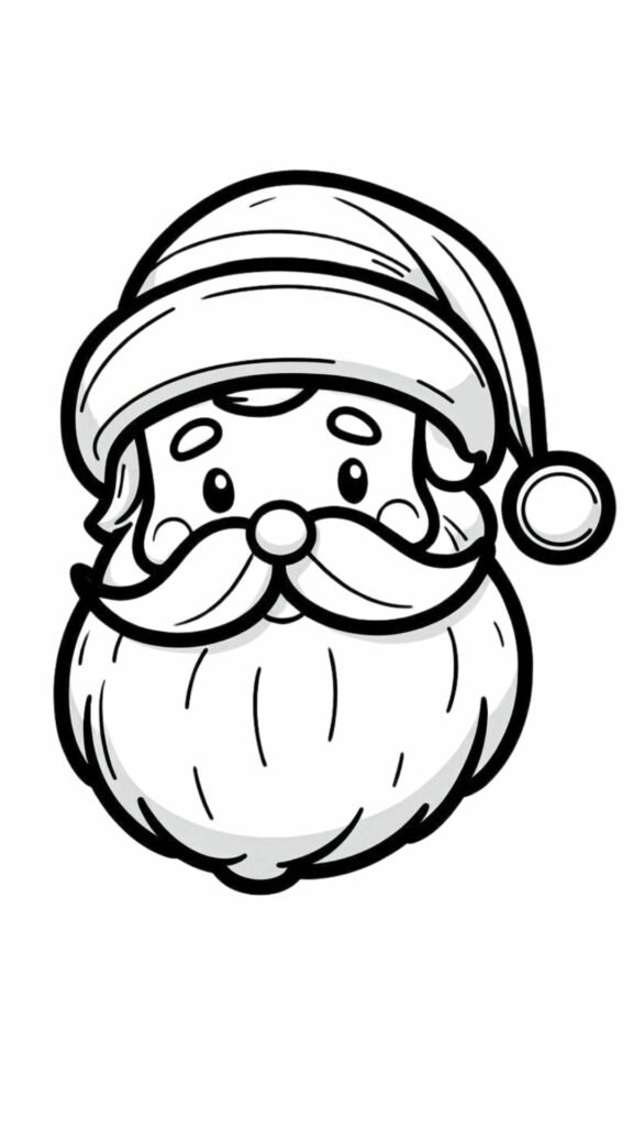 santa claus head coloring page