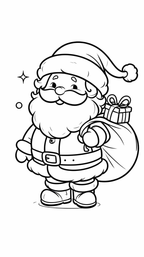 santa reindeer coloring page